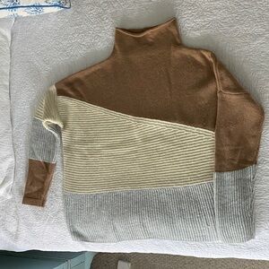 Colorblock Mockneck Sweater